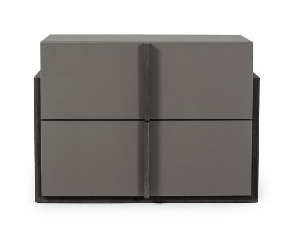 Nova Domus Lucia - Italian Modern Elm and Matte Grey Nightstand