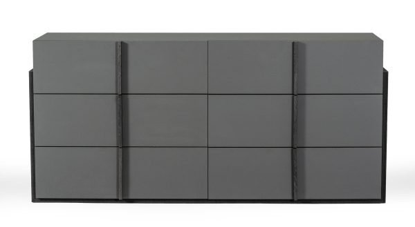 Nova Domus Lucia - Italian Modern Elm and Matte Grey Dresser