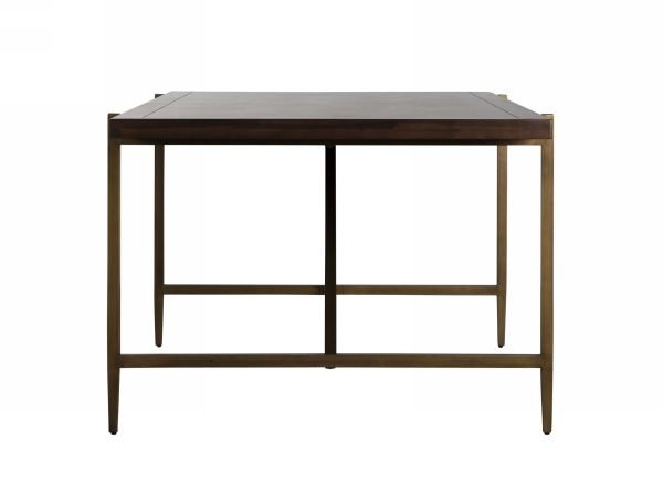 Modrest Shane - Modern Acacia & Brass Dining Table - Image 3