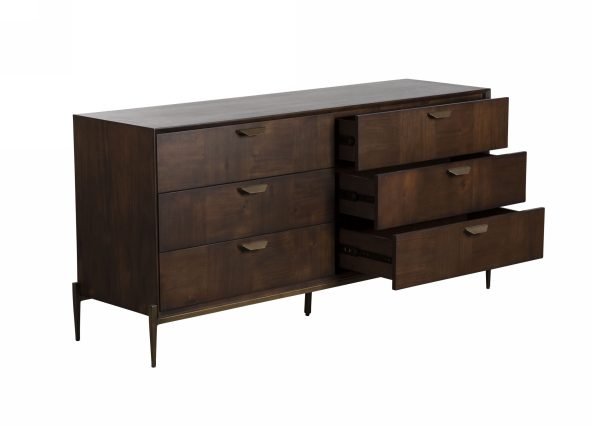Modrest Shane - Modern Acacia & Brass Dresser - Image 4