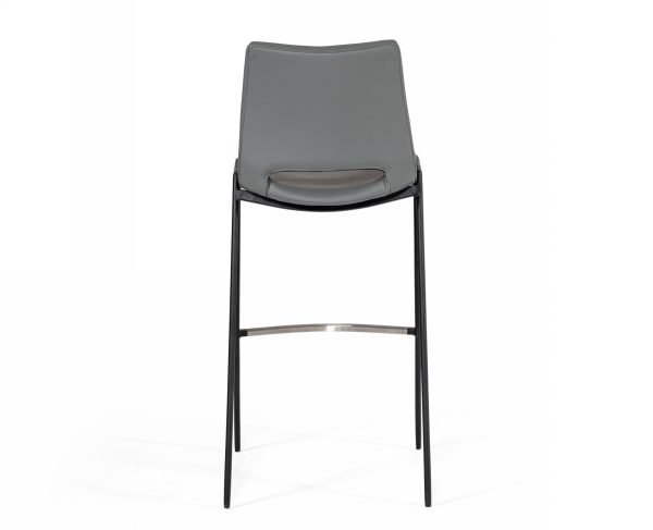Modrest Bitely - Modern Gray Eco-Leather Bar Stool (Set of 2) - Image 4