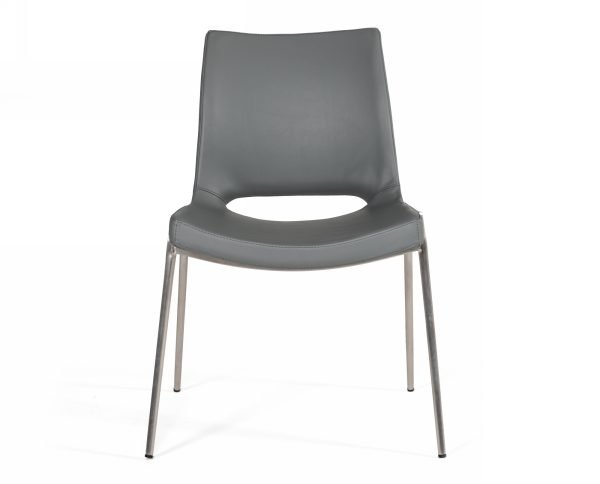 Modrest Jackie - Modern Grey Eco-Leather Dining Chair (Set of 2) - Image 2