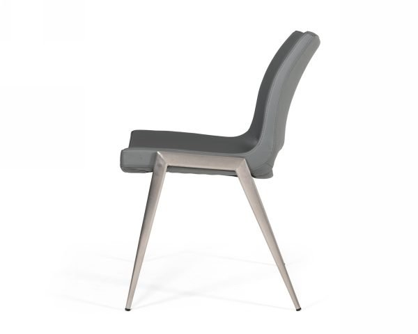 Modrest Jackie - Modern Grey Eco-Leather Dining Chair (Set of 2) - Image 3