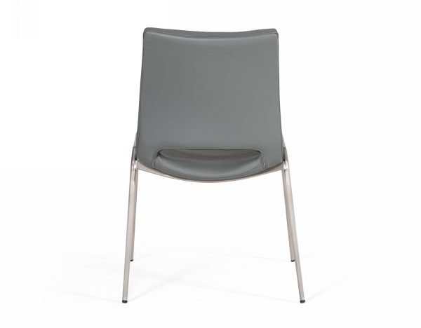 Modrest Jackie - Modern Grey Eco-Leather Dining Chair (Set of 2) - Image 4