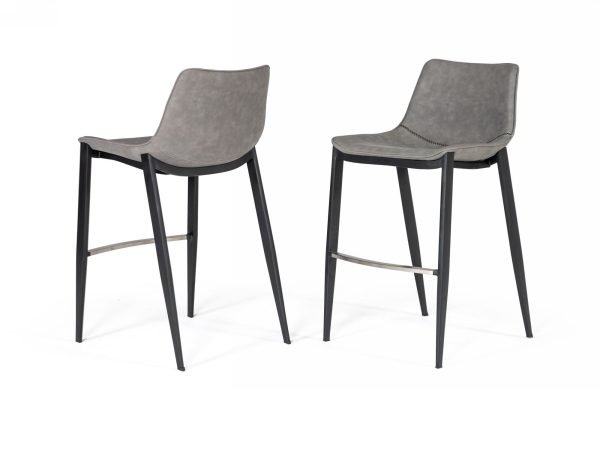 Modrest Jane - Modern Grey & Black Counter Stool (Set of 2) - Image 5