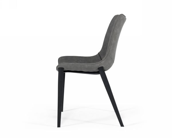 Modrest Frasier - Modern Grey Eco-Leather Dining Chair (Set of 2 ) - Image 3