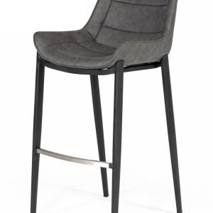 Modrest Robert - Modern Grey Eco-Leather Bar Stool (Set of 2)