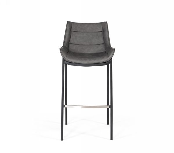 Modrest Robert - Modern Grey Eco-Leather Bar Stool (Set of 2) - Image 2