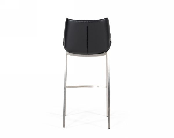 Modrest Dave - Modern Black Eco-Leather Bar Stool (Set of 2) - Image 4