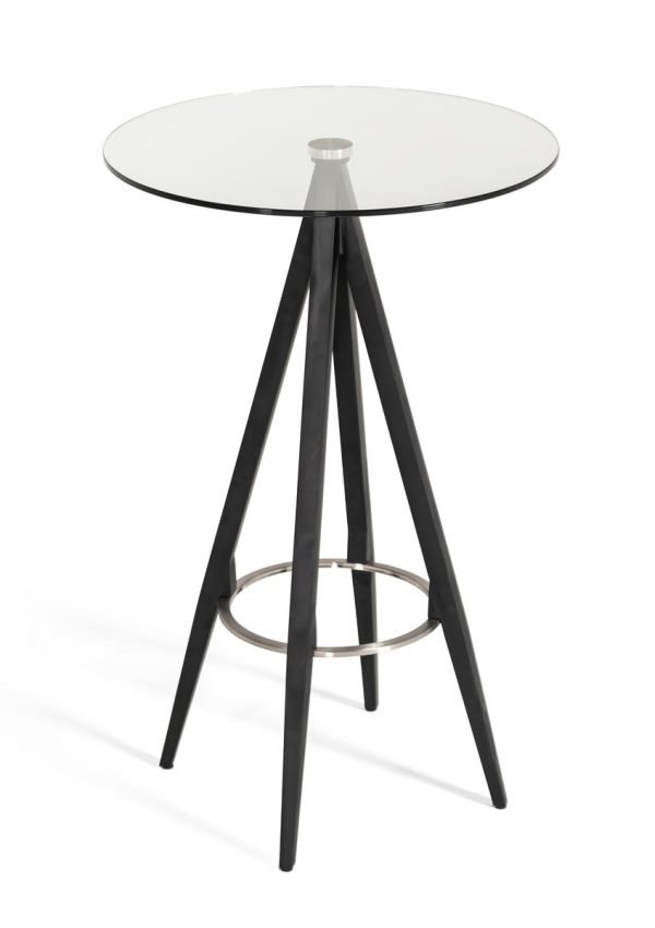 Modrest Dallas - Clear Glass and Black Metal Bar Table