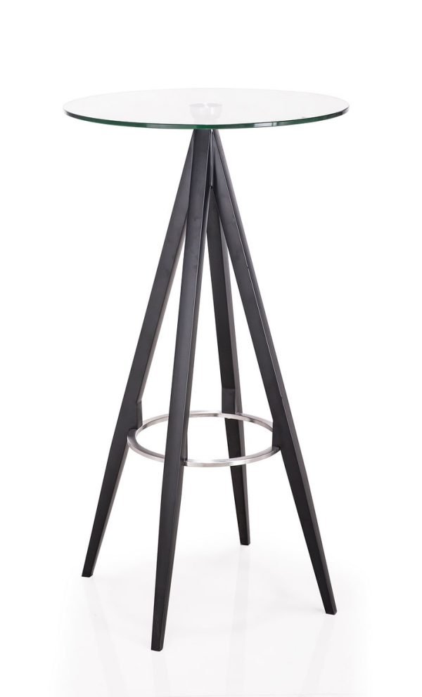 Modrest Dallas - Clear Glass and Black Metal Bar Table - Image 3