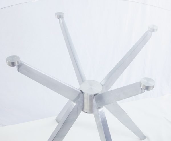 Modrest Dallas - Modern Brushed Stainless Steel Dining Table - Image 5