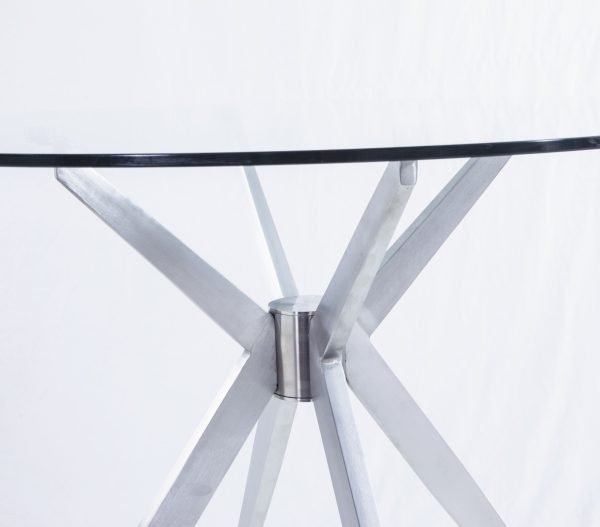 Modrest Dallas - Modern Brushed Stainless Steel Dining Table - Image 3