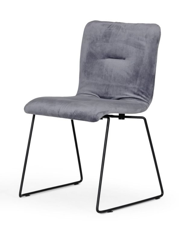 Modrest Yannis - Modern Grey Fabric Dining Chair (Set of 2)