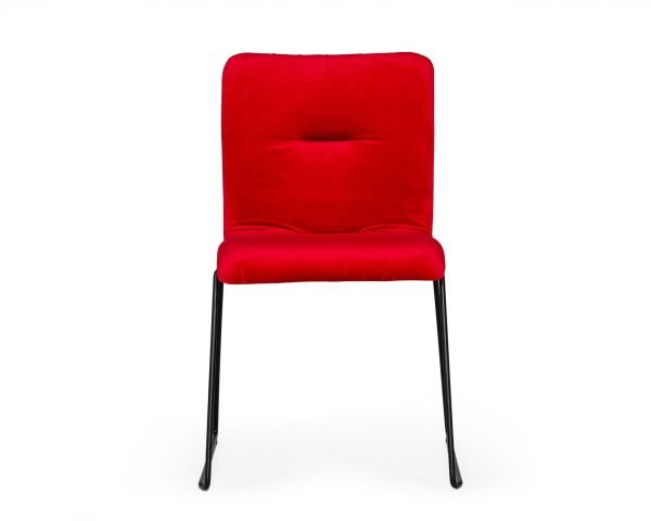 Modrest Yannis - Modern Red Fabric Dining Chair (Set of 2) - Image 2
