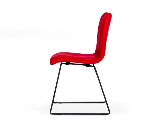 Modrest Yannis - Modern Red Fabric Dining Chair (Set of 2) - Image 3