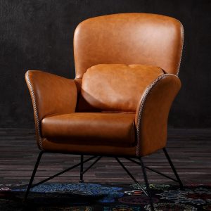 Modrest Kirk - Modern Brown Eco-Leather Accent Chair
