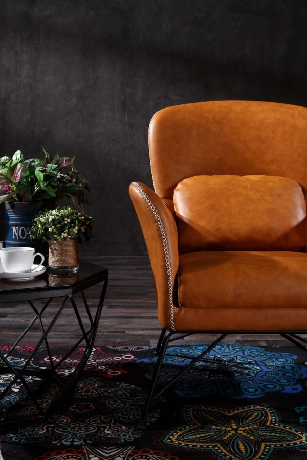 Modrest Kirk - Modern Brown Eco-Leather Accent Chair - Image 2