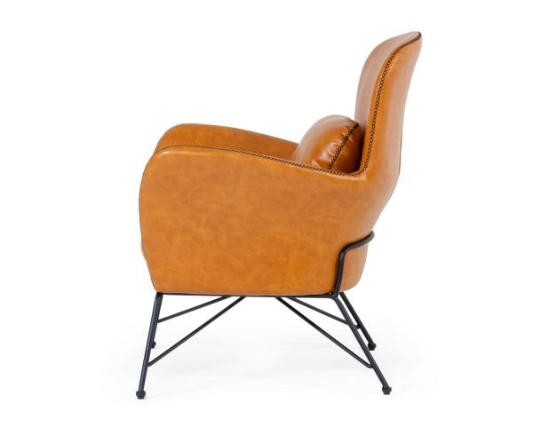 Modrest Kirk - Modern Brown Eco-Leather Accent Chair - Image 4