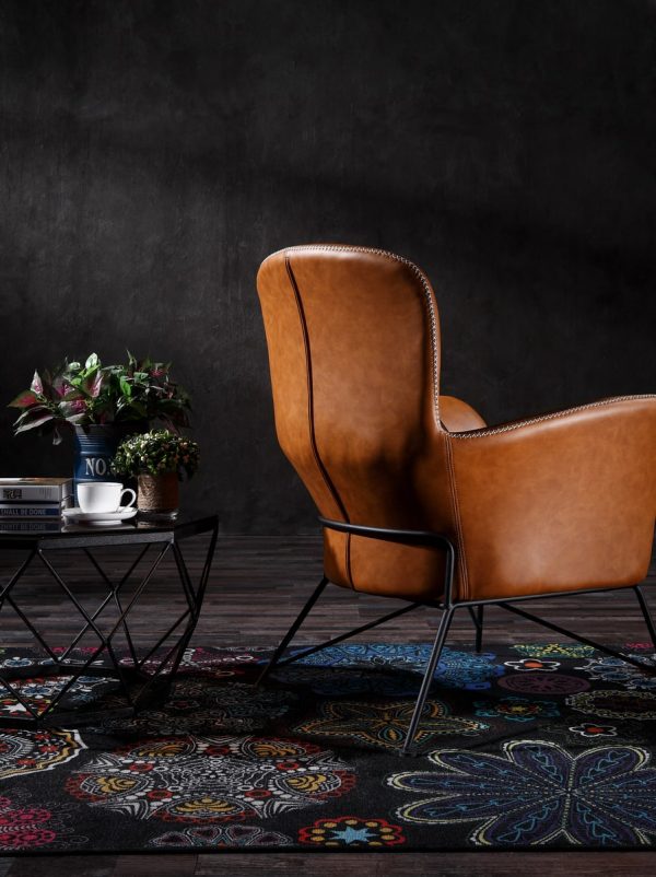 Modrest Kirk - Modern Brown Eco-Leather Accent Chair - Image 3