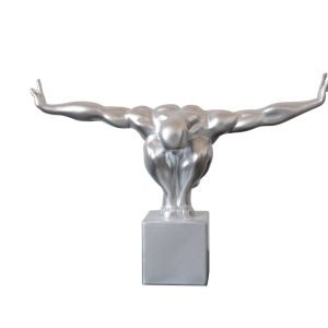Modrest Modern Glossy Silver Diver Sculpture