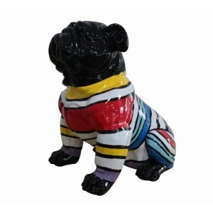 Modrest Modern Black & Colorful Sweater Pug Sculpture