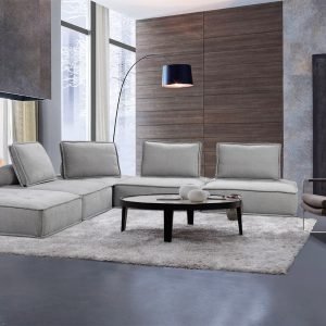 Divani Casa Nolden - Modern Grey Fabric Modular Sectional Sofa