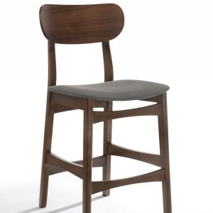 Modrest Lynn - Modern Grey & Walnut Counter Chair (Set of 2)