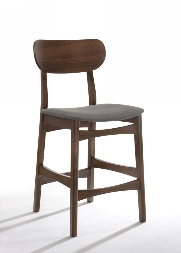Modrest Lynn - Modern Grey & Walnut Counter Chair (Set of 2)