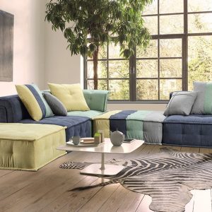Divani Casa Dubai -  Modern Multicolored Fabric Modular Sectional Sofa