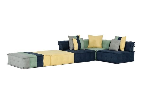 Divani Casa Dubai -  Modern Multicolored Fabric Modular Sectional Sofa - Image 4