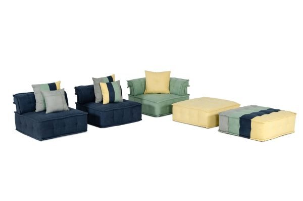 Divani Casa Dubai -  Modern Multicolored Fabric Modular Sectional Sofa - Image 3