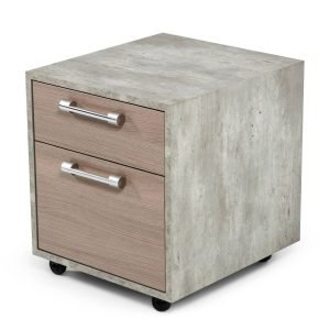 Nova Domus Boston Modern Brown Oak & Faux Concrete Office Small File Cabinet