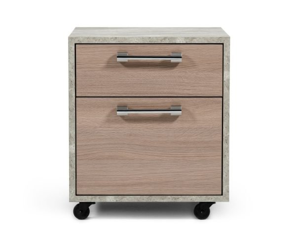 Nova Domus Boston Modern Brown Oak & Faux Concrete Office Small File Cabinet - Image 2