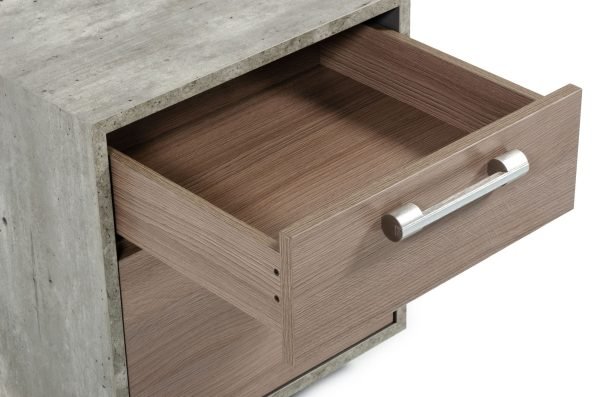 Nova Domus Boston Modern Brown Oak & Faux Concrete Office Small File Cabinet - Image 4