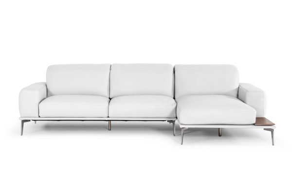 Estro Salotti Villeneuve - Modern White Italian Leather Sectional Sofa - Image 3