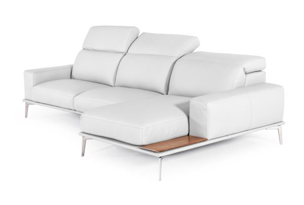 Estro Salotti Villeneuve - Modern White Italian Leather Sectional Sofa - Image 5
