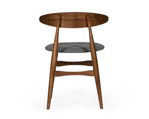 Modrest Prospect - Modern Grey Fabric & Walnut Dining Chair (Set of 2) - Image 4