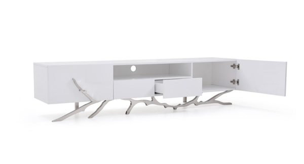 Modrest Legend - 87"-Wide Modern White TV Stand - Image 3