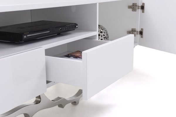 Modrest Legend - 87"-Wide Modern White TV Stand - Image 4