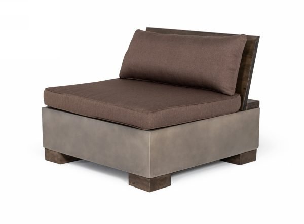 Modrest Delaware - Modern Concrete Modular Sectional Sofa Set with Square Coffee Table - Image 3