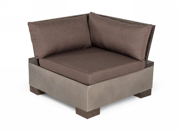 Modrest Delaware - Modern Concrete Modular Sectional Sofa Set with Square Coffee Table - Image 4