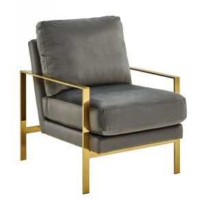 Divani Casa Bayside - Modern Grey Fabric Accent Chair