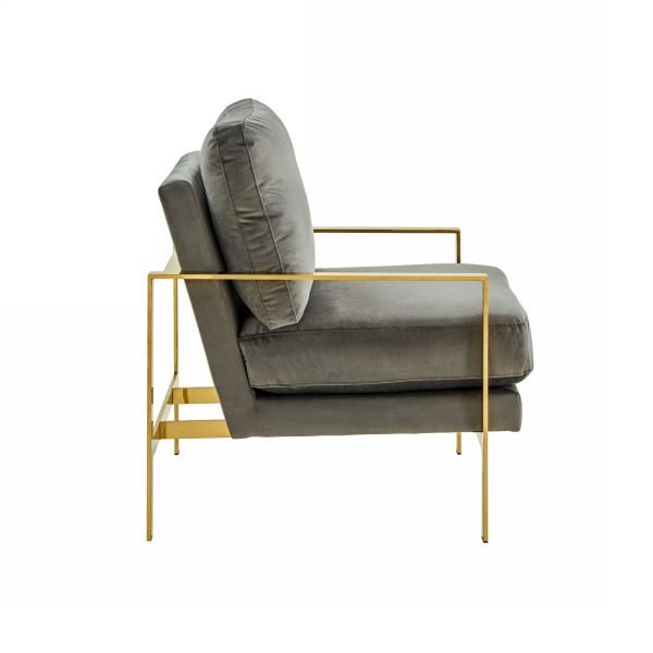 Divani Casa Bayside - Modern Grey Fabric Accent Chair - Image 3