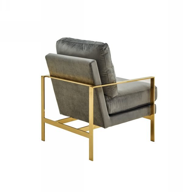 Divani Casa Bayside - Modern Grey Fabric Accent Chair - Image 4