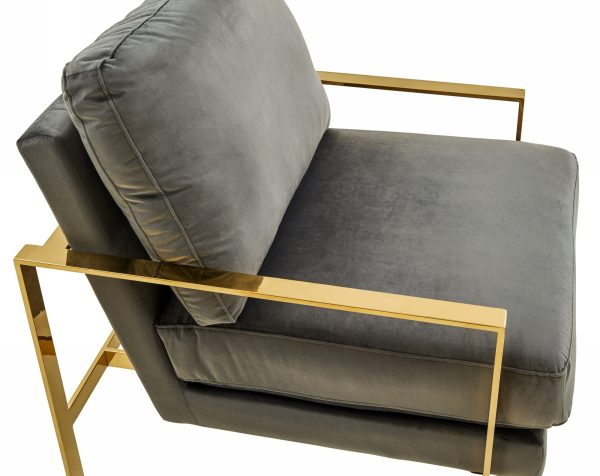 Divani Casa Bayside - Modern Grey Fabric Accent Chair - Image 5