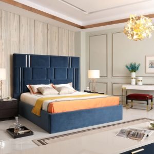 Modrest Adonis - Modern Blue Fabric Bed