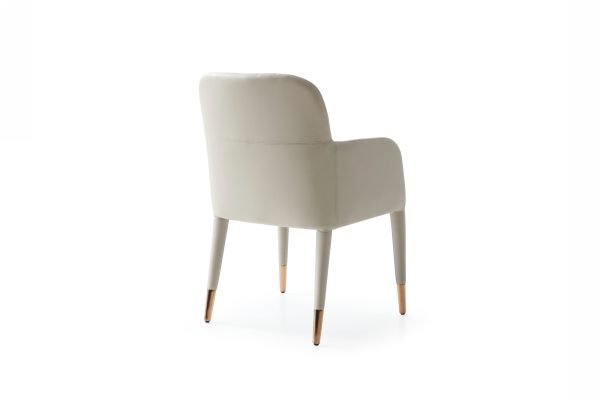 Modrest Cortina - Modern Beige Eco-Leather Dining Arm Chair - Image 3