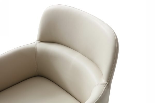 Modrest Cortina - Modern Beige Eco-Leather Dining Arm Chair - Image 4