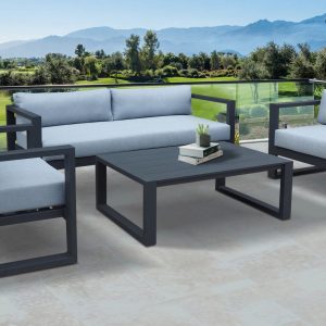 Renava Weber - Modern Outdoor Grey & Black Sofa Set